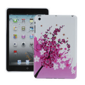 Pink Plum Flowers Soft TPU Gel Cover til iPad Mini