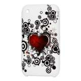 iPhone 3G 3GS TPU luxus cover med hjerte i sort mønster