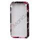 iPhone 3G 3GS TPU luxus cover, sort med lyserødt mønster og blom