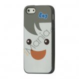Blød Smilende Dukke Silikone Case iPhone 5 cover - Grå