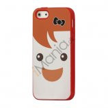 Blød Smilende Dukke Silicon Case iPhone 5 cover - Orange / Rød