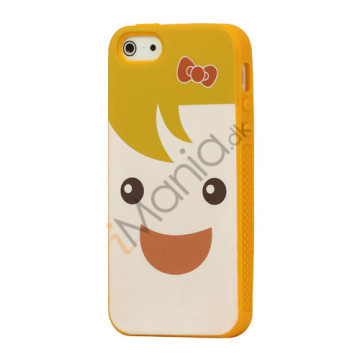 Blød Smilende Dukke iPhone 5 Silikone Taske Shell - Gul
