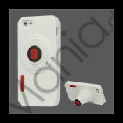 3D Camera Soft Silikone Stand Case iPhone 5 cover - Hvid