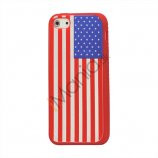 Amerikansk Flag Silikone Case iPhone 5 cover - Red