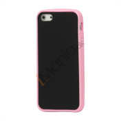 Two-tone Soft Silikone Case iPhone 5 cover - Pink / Sort