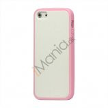 Two-tone Soft Silikone Case iPhone 5 cover - Pink / Hvid