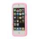 Two-tone Soft Silikone Case iPhone 5 cover - Pink / Hvid
