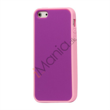 Two-tone Soft Silikone Case iPhone 5 cover - Pink / Lilla