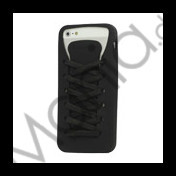 Sporty Snørebånd Silikone Case iPhone 5 cover - Sort