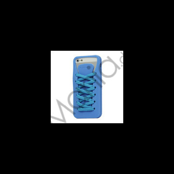 Sporty Snørebånd Silikone Case iPhone 5 cover - Blå