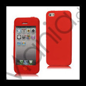 Mønstret iPhone 5 Silikone Case Shell med Chocolate Home Knap - Red