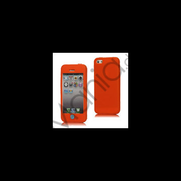 Mønstret Silikone Case med Chocolate Home Knap til iPhone 5 - Orange