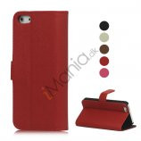 Tegnebog PU læder Flip Stand Case Cover til iPhone 5 med Indvendig Kreditkort Holder
