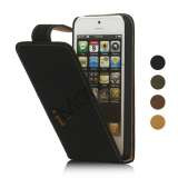Lodret Soft PU Leather Flip Case iPhone 5 cover Sort