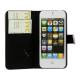 Magnetisk Litchi Læder Card Slot Tegnebog Case Cover med indbygget Stand til iPhone 5