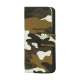 Camouflage Canvas Wallet Case Cover Holder til iPhone 5 - Brun