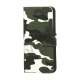 Camouflage Canvas Wallet Case Cover Holder til iPhone 5 - Grå