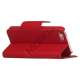 Magnetisk Mat Læder Kreditkort Wallet Stand Case iPhone 5 cover - Rød
