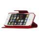 Magnetisk Mat Læder Kreditkort Wallet Stand Case iPhone 5 cover - Rød