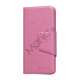 Magnetisk Mat Læder Kreditkort Wallet Stand Case iPhone 5 cover - Pink