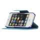 Magnetisk Mat Læder Kreditkort Wallet Stand Case iPhone 5 cover - Baby Blå