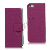 Sød Tegneserie Magnetisk læder tegnebog Case iPhone 5 cover - Rose