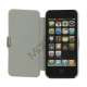 Læder og Plastic Combo Flip Case iPhone 5 cover - Hvid