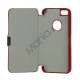 Combo Plastik og Læder Flip Case iPhone 5 cover - Rød