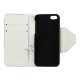 To-Tone læder tegnebog Case til iPhone 5 - Hvid / Brun