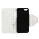 To-Tone læder tegnebog Case til iPhone 5 - Hvid / Pink
