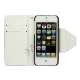 To-Tone læder tegnebog Case til iPhone 5 - Hvid / Lyseblå