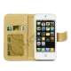 Grid Mønster Magnetisk Wallet Card Stand Lædertaske til iPhone 5 - Hvid