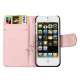 Glitrende Powder Floral læder tegnebog Case til iPhone 5 - Pink