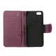 Glitrende Powder Floral læder tegnebog Case til iPhone 5 - Lilla