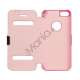 Mønstret Plastic & Læder Hybrid Flip Case til iPhone 5 - Pink