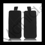 Stilfuld Grid Etui Case Cover med Pull Up Tab til iPhone 5 - Sort