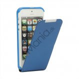 Lodret PU Leather Flip Case iPhone 5 cover - Blå