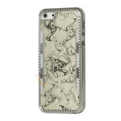 Stilfuld glitrende Powder Læder Coated Hard Case til iPhone 5 - Hvid