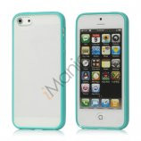 Frosted Plastic & TPU Hybrid Case iPhone 5 cover - Cyan