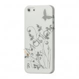 Sommerfugl Blomster Hard Case til iPhone 5 - Hvid