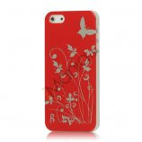 Sommerfugl Blomster Hard Case til iPhone 5 - Rød