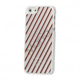 Diagonal Aluminium Hard Plastic Case til iPhone 5 - Rød