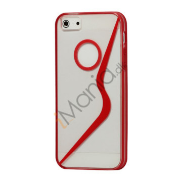 S Formet Gennemsigtig Hard Case iPhone 5 cover - Rød