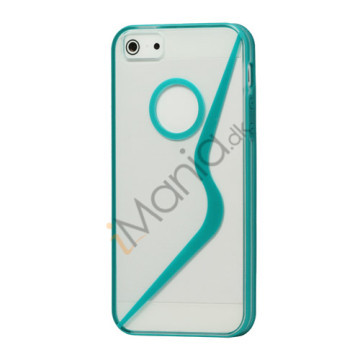 S Formet Gennemsigtig Hard Case iPhone 5 cover - Blå