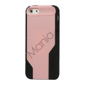 Vacuum Bottle Mønster TPU & Plastic Hybrid Case til iPhone 5 - Sort / Pink