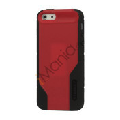 Vacuum Bottle Mønster TPU & Plastic Hybrid Case til iPhone 5 - Sort / Rød