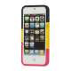 Farvelagt Triplex Slide Hard Plastic Cover Case til iPhone 5 - Sort