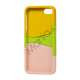 Farvelagt Triplex Slide Hard Plastic Cover Case til iPhone 5 - Gul