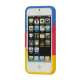Farvelagt Triplex Slide Hard Plastic Cover Case til iPhone 5 - Mørkeblå
