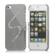 S-line Series Glitter Smykkesten Galvaniseret Hard Case Cover til iPhone 5 - Sølv